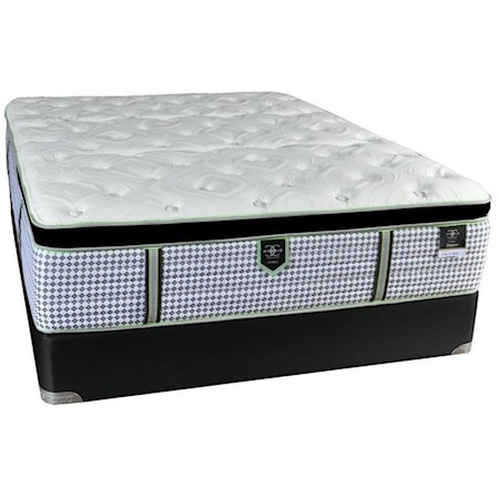 Queen Euro Pillow Top Pocketed Coil Mattress and All Wood Foundation