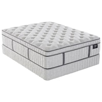 Split Queen 15" Medium Euro Top Hybrid Mattress and 9" Biltmore Foundation