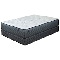 Twin Extra Long Plush Pocketed Coil Mattress and 9" Universal Navy Foundation