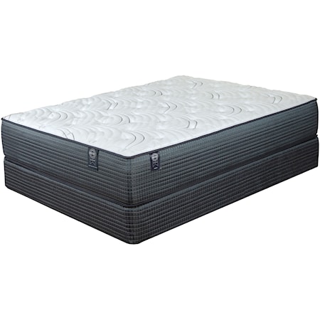 Twin Plush Pocketed Coil Mattress and 5" Universal Low Profile Navy Foundation