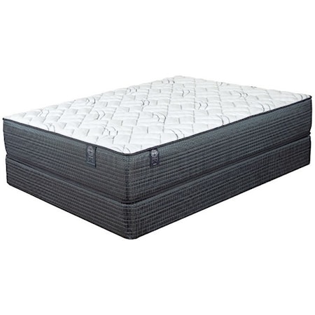California King 14" Firm Innerspring Mattress and 9" Universal Navy Foundation