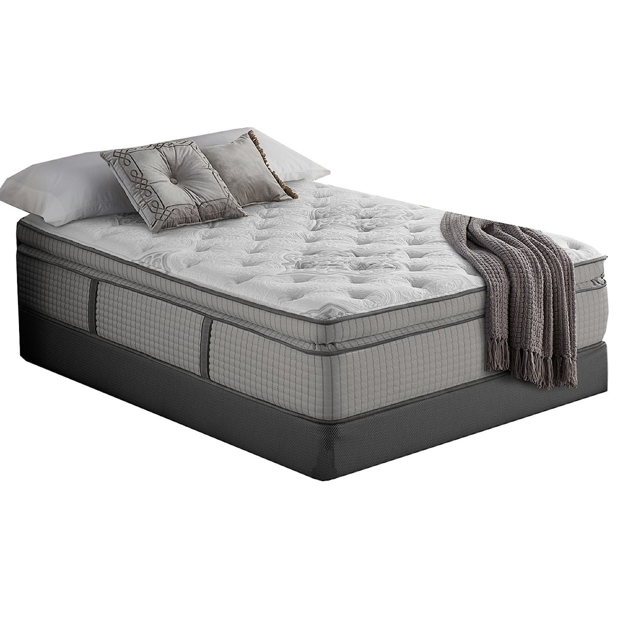 Restonic Biltmore Motif SPT Queen 14" Hybrid Mattress Set