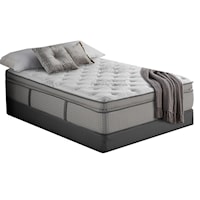 King 14" Super Pillow Top Hybrid Mattress and 5" Low Profile Universal Foundation