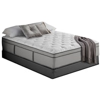Twin 15" Euro Pillow Top Hybrid Mattress and 5" Low Profile Black Foundation