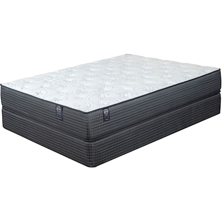 Queen Medium Feel Mattress and 5" Universal Low Profile Navy Foundation