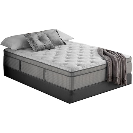 Queen 13 1/2" Euro Top Hybrid Mattress and 9" Black Foundation