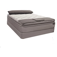 King Pillow Top Pocketed Coil Mattress and Wood Foundation