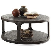 Round Cocktail Table w/ Shelf