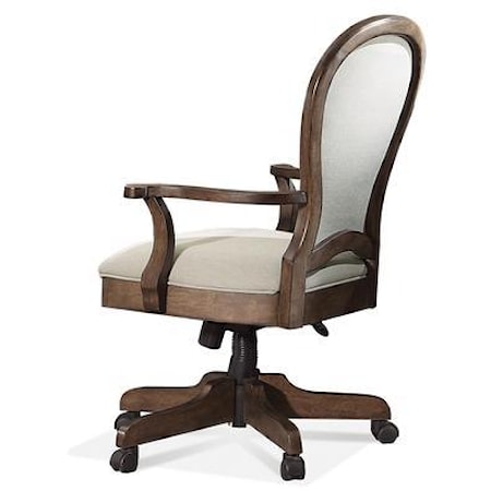 Round Back Upholstered Desk Chair