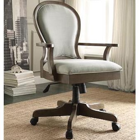 Scroll Back Upholstered Desk Chair