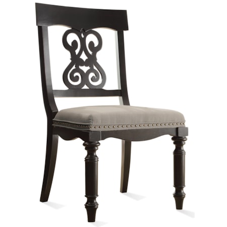 Scroll Upholstered Side Chair