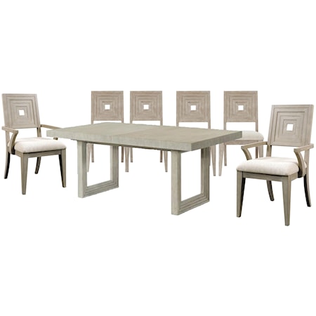 Rectangle Table, Wodback Side and Arm Chairs