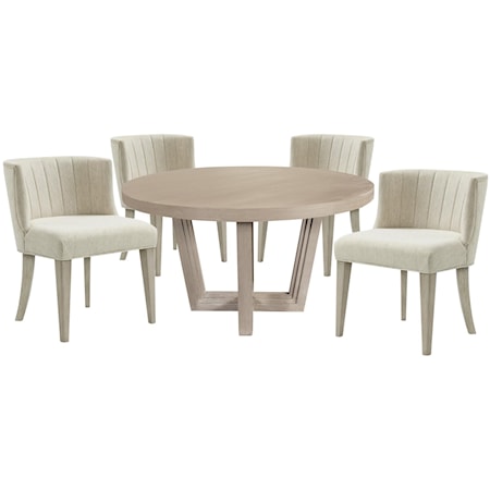 Round Table and Curved Back Chair