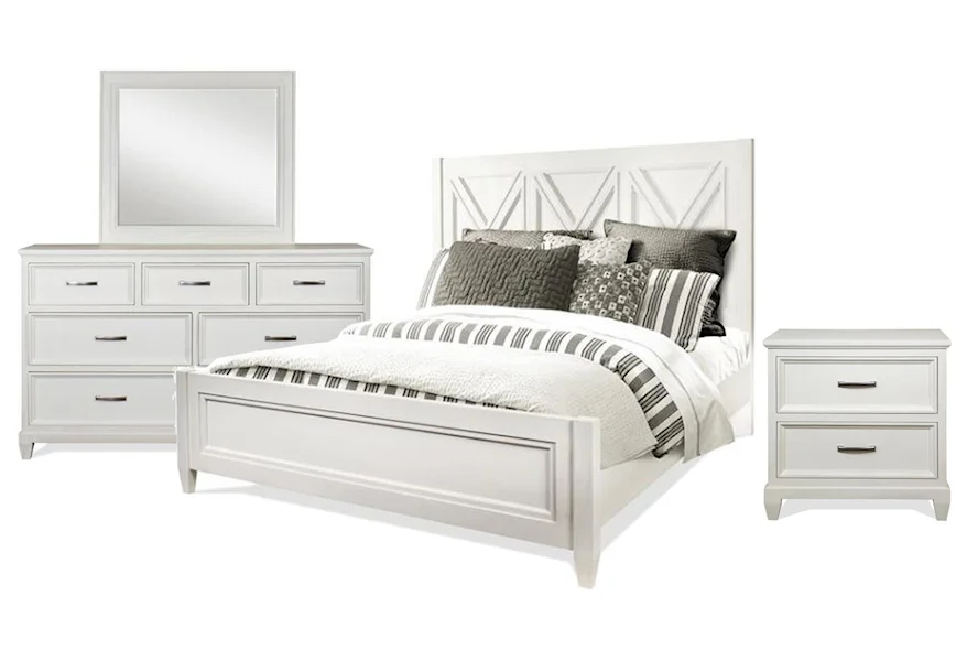 Cascade King Bed, Dresser, Mirror, Nightstand by Riverside Furniture at Johnny Janosik