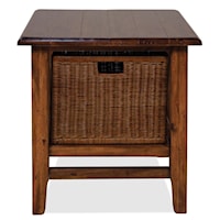 Rectangular End Table with Storage Basket