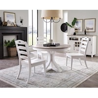 Round Dining Table with 4 Ladderback Side Chairs