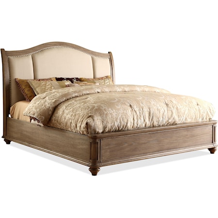 Full/Queen Upholstered Sleigh Headboard Bed