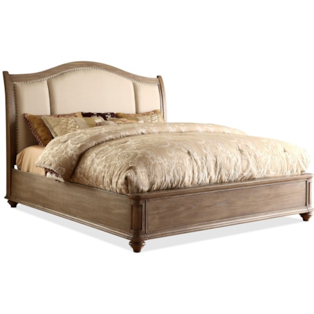 Full/Queen Upholstered Sleigh Headboard Bed