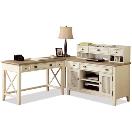 Corner Writing Desk & Credenza with Hutch