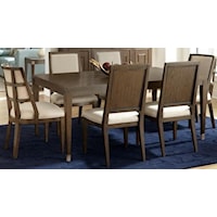Transitional 5-Piece Dining Set includes  Leg Table and 4 Upholstered Chairs