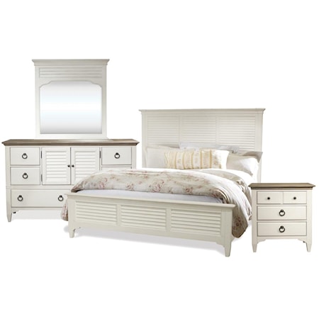 Queen Bed, Dresser, Mirror, Nightstand