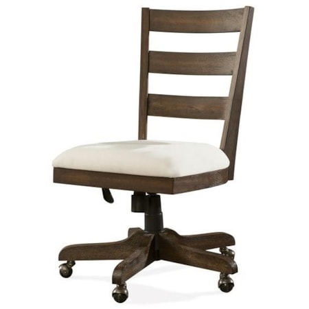 Wood Back Upholstered Desk Chair