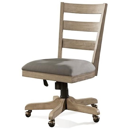 Wood Back Upholstered Desk Chair