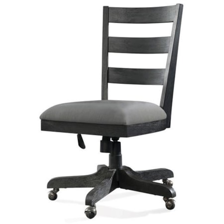 Wood Back Upholstered Desk Chair