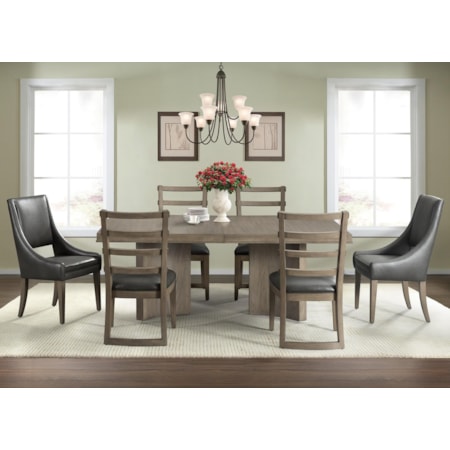 7-Piece Pedestal Dining Table Set