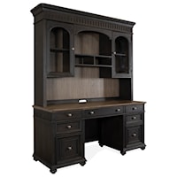 Traditional Kneehole Credenza and Hutch