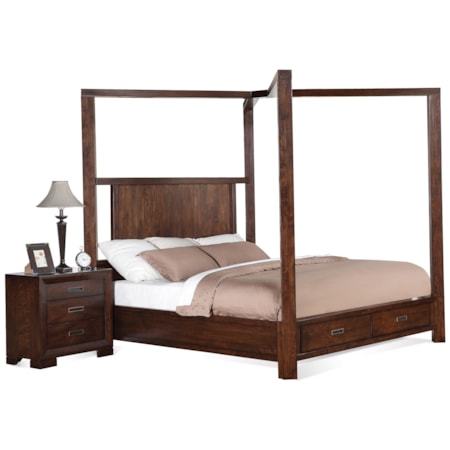 Queen Canopy Storage Bed