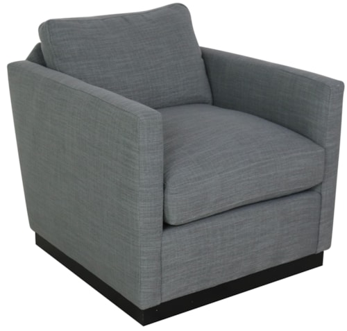 Contemporary Swivel Chair with Track Arms