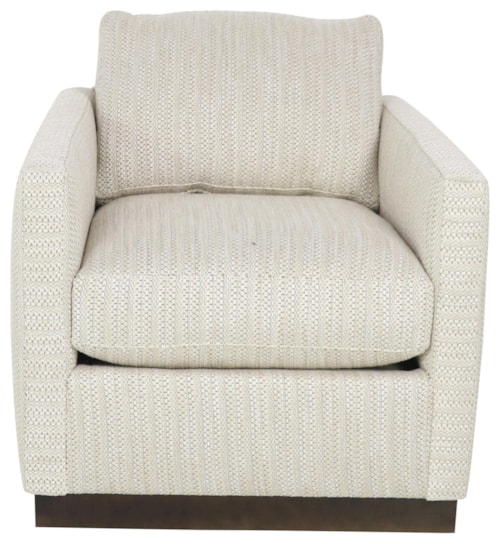 Contemporary Swivel Chair with Track Arms