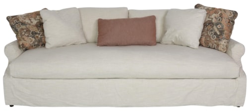 Contemporary Slipcovered Sofa with Bench Cushion