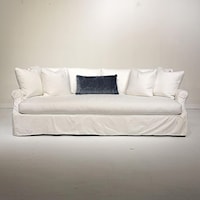 Contemporary 85'' Sofa with Slip Cover and Bench Cushion