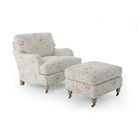 Chair & Ottoman with Castered Turned Feet