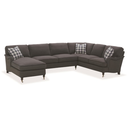 Sectional Sofa with Castered Turned