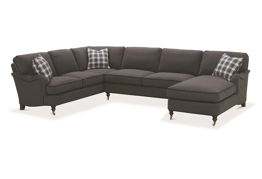 Brooke Sectional Sofa with Castered Turned by Robin Bruce at Saugerties Furniture Mart