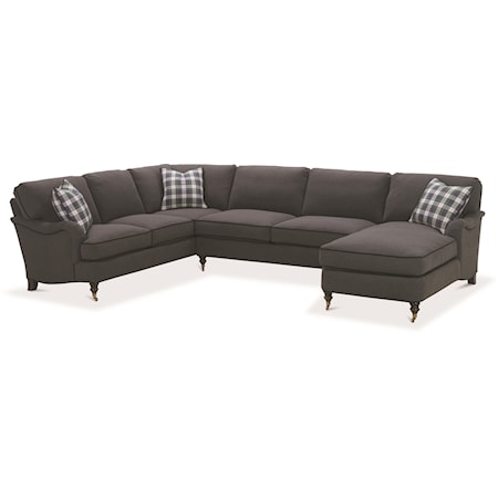 Sectional Sofa with Castered Turned