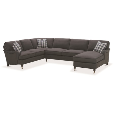 Sectional Sofa with Castered Turned