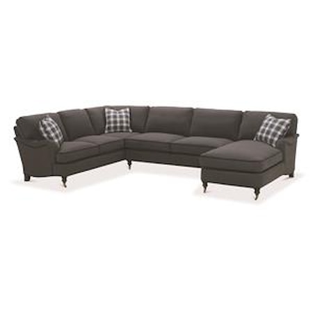 Sectional Sofa with Castered Turned