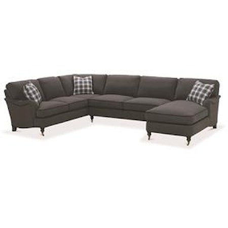 Sectional Sofa with Castered Turned
