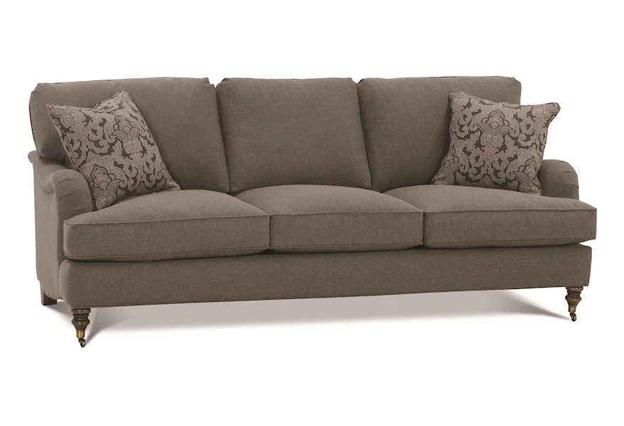 Brooke 3-Cushion Sofa with Castered Turned Feet by Robin Bruce at Saugerties Furniture Mart