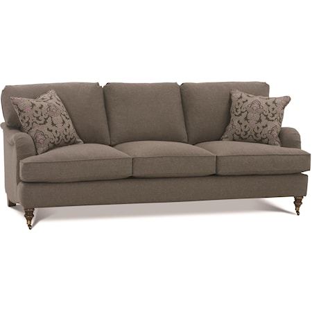 3-Cushion Sofa with Castered Turned Feet