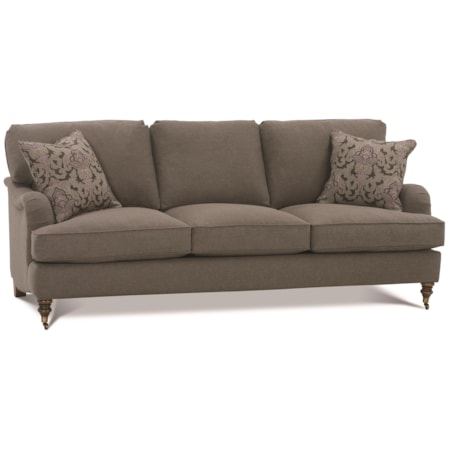 3-Cushion Sofa with Castered Turned Feet
