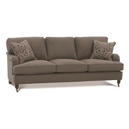 3-Cushion Sofa with Castered Turned Feet