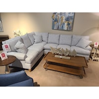 Corner Sectional Sofa with Sock Arms and Tapered Legs