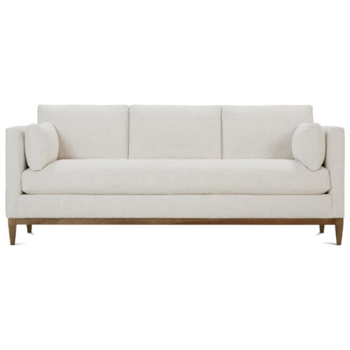 Contemporary Sofa with Wood Base