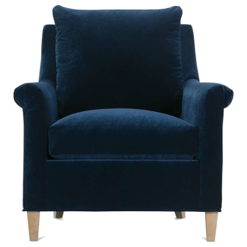 Transitional Chair with Rolled Arms