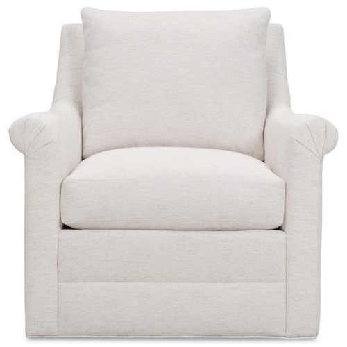 Transitional Swivel Chair with Rolled Arms